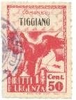 Marca da Bollo del Comune di TIGGIANO su Carta Bianca Sottile di dimensioni 21 X 32 mm