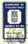 Marca da Bollo del Comune di TOLENTINO su Carta Bianca di dimensioni 20 x 33 mm
