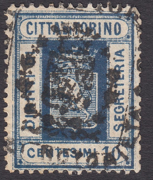 Marca da Bollo del Comune di TORINO su Carta Bianca Sottile di dimensioni 22 x 28,5 mm