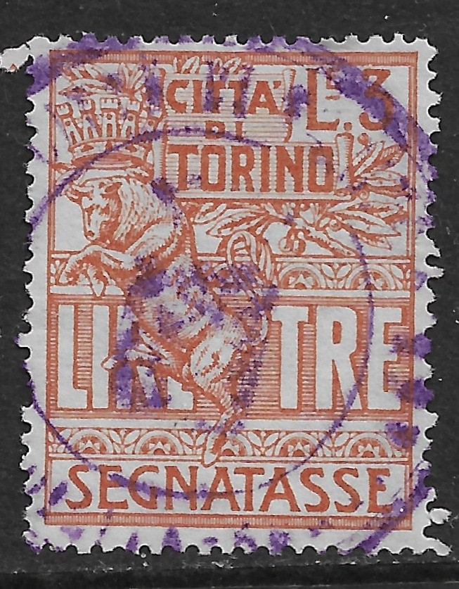 Marca da Bollo del Comune di TORINO su Carta Bianca di dimensioni 24 x 27 mm