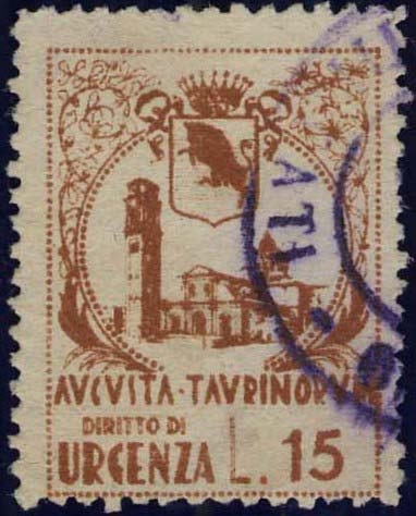 Marca da Bollo del Comune di TORINO su Carta Bianca di dimensioni 20,5 x 28,5 mm
