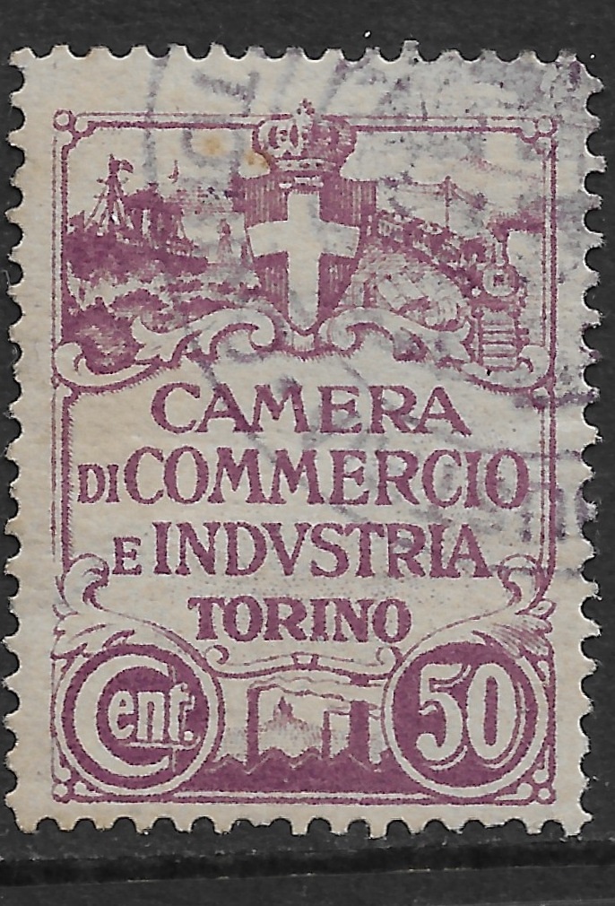 Marca da Bollo del Comune di TORINO su Carta Bianca di dimensioni 22,5 x 31 mm