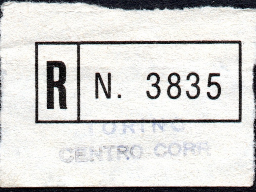 Marca da Bollo del Comune di TORINO su Carta Bianca di dimensioni 35 x 15 mm