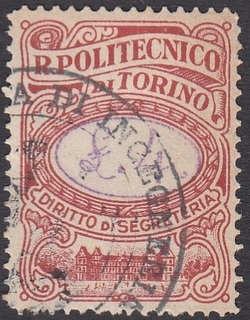 Marca da Bollo del Comune di TORINO su Carta Bianca Sottile di dimensioni 23 x 31,5 mm