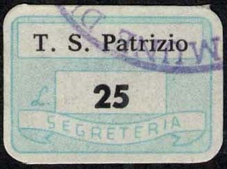 Marca da Bollo del Comune di TORRE SAN PATRIZIO su Carta Bianca di dimensioni 20 x 14 mm