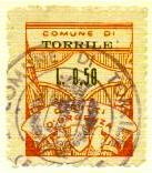 Marca da Bollo del Comune di TORRILE su Carta Bianca di dimensioni 23 x 29 mm