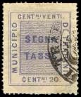 Marca da Bollo del Comune di TRAPANI su di dimensioni 22 x 26,5 mm