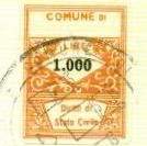 Marca da Bollo del Comune di TRENTINARA su Carta Bianca di dimensioni 21,5 x 28,5 mm