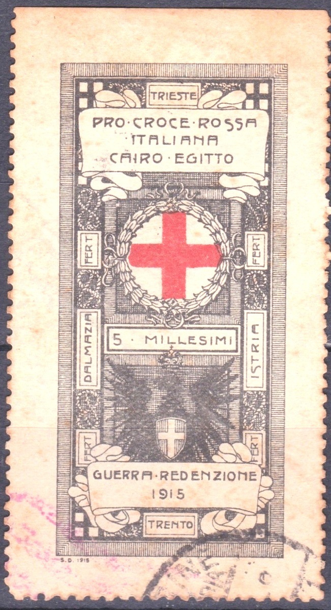 Marca da Bollo del Comune di TRENTO su Carta Bianca di dimensioni 28 x 45 mm