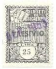 Marca da Bollo del Comune di TRESIVIO su Carta Bianca Sottile di dimensioni 22 x 28,5 mm