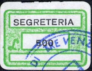 Marca da Bollo del Comune di TREVENZUOLO su Carta Bianca Sottile di dimensioni 19 x 14 mm