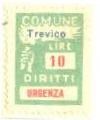 Marca da Bollo del Comune di TREVICO su Carta Bianca di dimensioni 18 x 25 mm