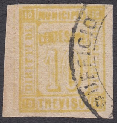 Marca da Bollo del Comune di TREVISO su Carta Bianca di dimensioni 16,5 x 21 mm