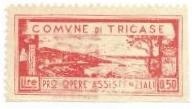 Marca da Bollo del Comune di TRICASE su Carta Bianca Sottile di dimensioni 40,5 x 19,5 mm