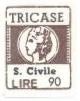 Marca da Bollo del Comune di TRICASE su Carta Bianca di dimensioni 15,5 x 20 mm