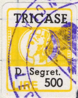 Marca da Bollo del Comune di TRICASE su Carta Bianca di dimensioni 16 x 20 mm