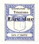 Marca da Bollo del Comune di TRIGGIANO su Carta Bianca Sottile di dimensioni 24,5 x 30 mm
