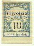Marca da Bollo del Comune di TRIVOLZIO su Carta Bianca Sottile di dimensioni 22,5 x 29,5 mm