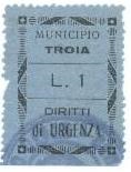 Marca da Bollo del Comune di TROIA su Carta Blu di dimensioni 22 x 31 mm