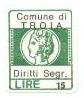 Marca da Bollo del Comune di TROIA su Carta Bianca di dimensioni 15,5 x 20 mm