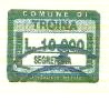 Marca da Bollo del Comune di TROINA su Carta Bianca di dimensioni 22 x 18 mm