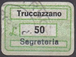 Marca da Bollo del Comune di TRUCCAZZANO su Carta Bianca di dimensioni 18,5 x 12,5 mm