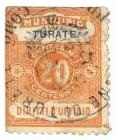 Marca da Bollo del Comune di TURATE su Carta Bianca Sottile di dimensioni 24 x 30 mm