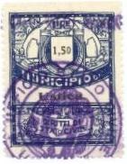 Marca da Bollo del Comune di USTICA su Carta Bianca Sottile di dimensioni 28 x 36 mm