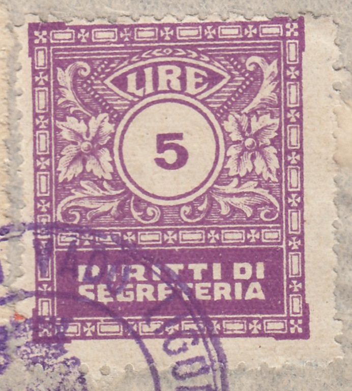 Marca da Bollo del Comune di VADO LIGURE su Carta Bianca di dimensioni 21 x 25 mm