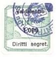 Marca da Bollo del Comune di VALDIDENTRO su Carta Bianca Sottile di dimensioni 22 x 22 mm