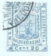 Marca da Bollo del Comune di VALDOBBIADENE su Carta Bianca Sottile di dimensioni 20 x 25 mm