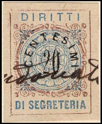 Marca da Bollo del Comune di VALDOBBIADENE su Carta Bianca Sottile di dimensioni mm