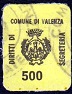 Marca da Bollo del Comune di VALENZA su Carta Bianca di dimensioni 15 x 16 mm
