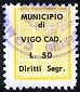 Marca da Bollo del Comune di VALLE DI CADORE su Carta Bianca di dimensioni 22 x 28 mm