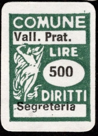 Marca da Bollo del Comune di VALLELUNGA PRATAMENO su Carta Bianca di dimensioni 15 x 20 mm