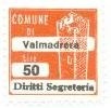 Marca da Bollo del Comune di VALMADRERA su Carta Bianca di dimensioni 20 x 20 mm