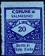 Marca da Bollo del Comune di VAL MASINO su Carta Colorata di dimensioni 22,5 x 29 mm