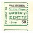 Marca da Bollo del Comune di VALMOREA su Carta Bianca di dimensioni 20 x 20 mm