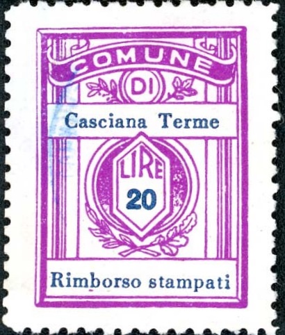 Marca da Bollo del Comune di VALMOREA su Carta Bianca di dimensioni 21,5 x 28,5 mm