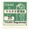 Marca da Bollo del Comune di VARENNA su Carta Bianca di dimensioni 20 x 20 mm