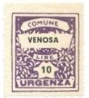 Marca da Bollo del Comune di VENOSA su Carta Bianca Sottile di dimensioni 23 x 27,5 mm