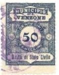 Marca da Bollo del Comune di VENZONE su Carta Bianca Sottile di dimensioni 23,5 x 29,5 mm