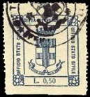 Marca da Bollo del Comune di VERCELLI su Carta Bianca Sottile di dimensioni 27 x 29 mm