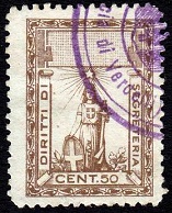 Marca da Bollo del Comune di VERCELLI su Carta Bianca Sottile di dimensioni 20,5 x 49 mm