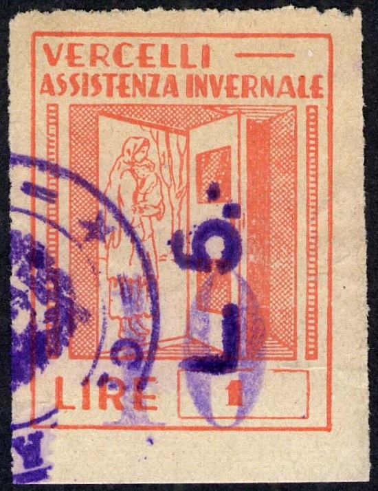 Marca da Bollo del Comune di VERCELLI su Carta Bianca di dimensioni 30 x 40 mm
