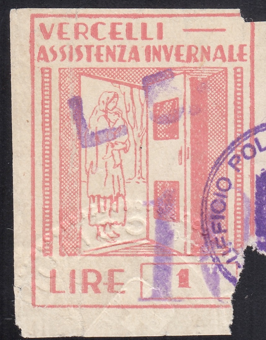 Marca da Bollo del Comune di VERCELLI su Carta Bianca di dimensioni 30 x 40 mm