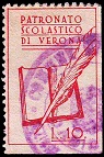Marca da Bollo del Comune di VERONA su Carta Bianca di dimensioni 21,5 x 32,5 mm