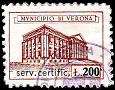 Marca da Bollo del Comune di VERONA su Carta Bianca di dimensioni 25 x 18 mm