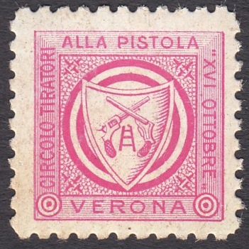 Marca da Bollo del Comune di VERONA su Carta Bianca di dimensioni 27 x 20 mm