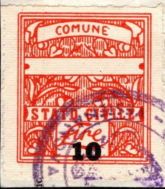 Marca da Bollo del Comune di VESTENANOVA su Carta Bianca di dimensioni 21 X 27 mm